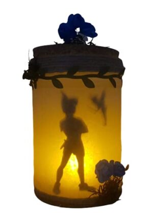 Veilleuse LED Peter Pan et la fée Clochette dans un bocal de lumière