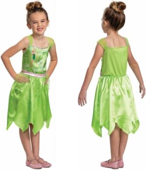 Déguisement Disney Fée Clochette pour fille avec robe en satin XS 5-6 ans