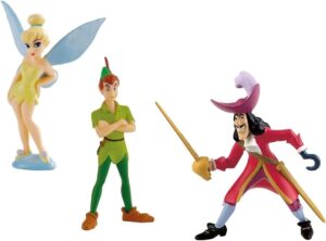 Set de 3 figurines Disney Peter Pan avec Fée Clochette et Capitaine Crochet