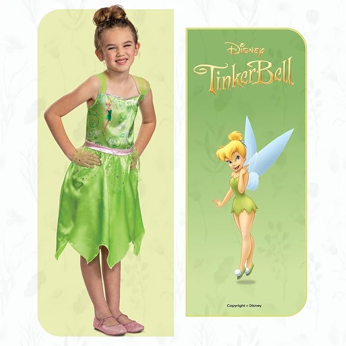 Costume Disney Fée Clochette vert pour fille, XS 5-6 ans – Image 4