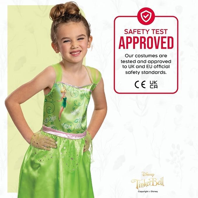 Déguisement Disney Fée Clochette pour fille avec robe en satin XS 5-6 ans – Image 6