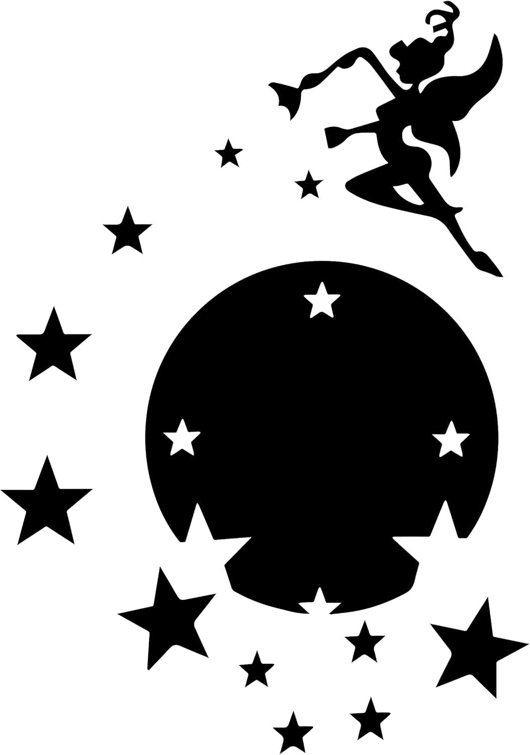 Miroir mural rond Fée Clochette avec étoiles – Image 6