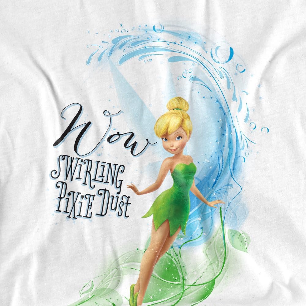 T-shirt femme blanc Disney Fairies avec Tinker Bell et poussière de fée – Image 2