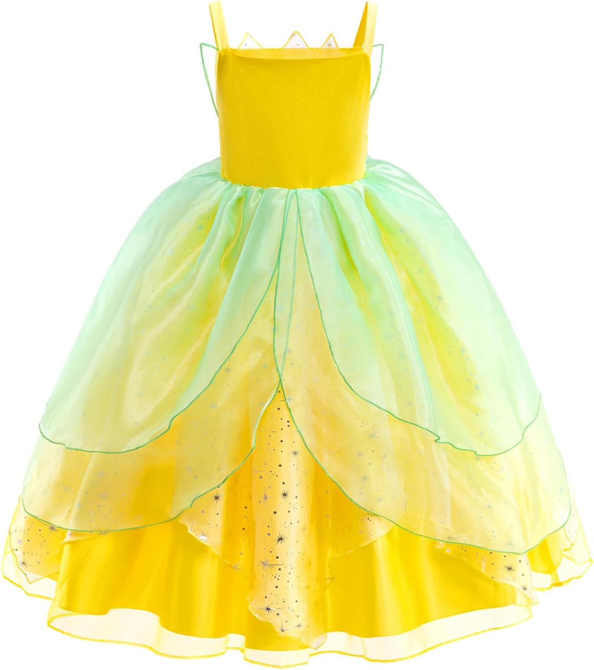 Robe Tiana verte avec 7 accessoires pour déguisement Fée Clochette enfant – Image 3