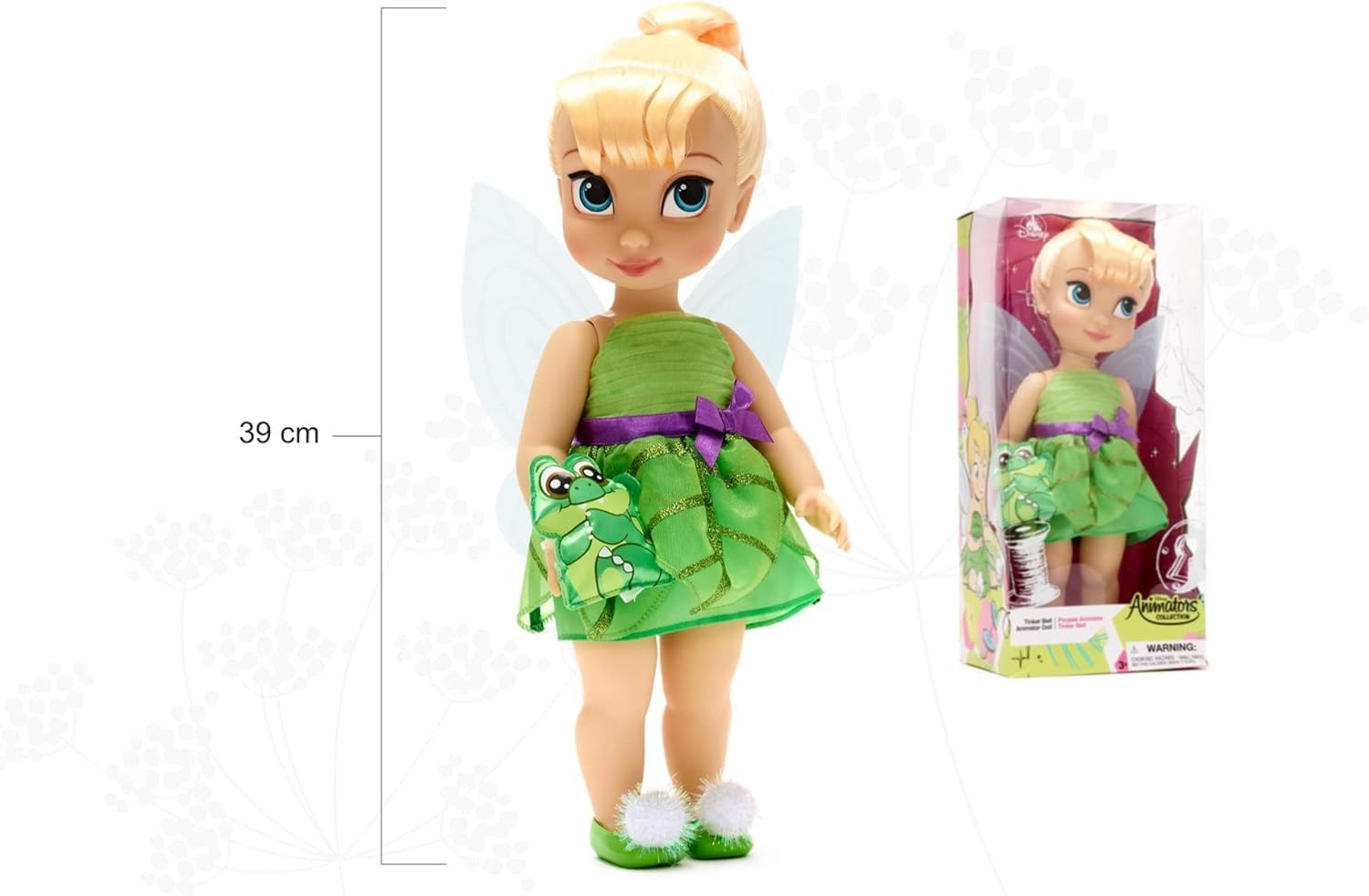 Poupée Clochette Disney Store Animator avec peluche Tic-Tac, Peter Pan, 39 cm – Image 3