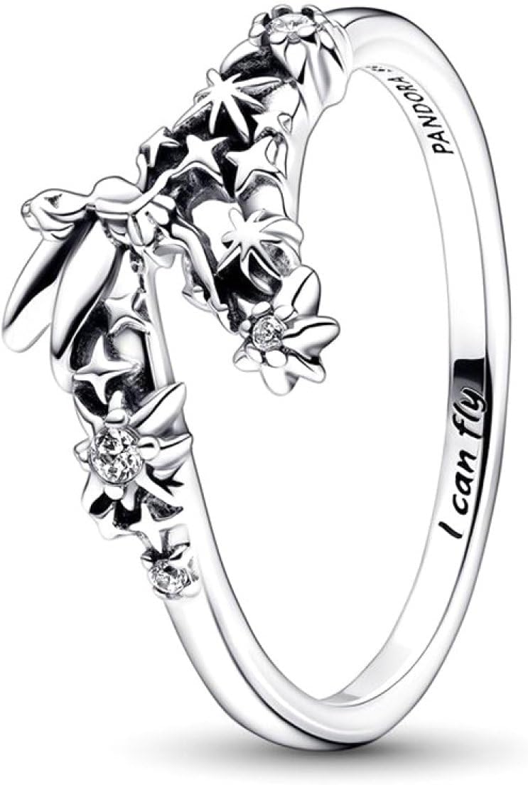 Bague Disney Fée Clochette Pandora en argent sterling et zircones cubiques transparentes