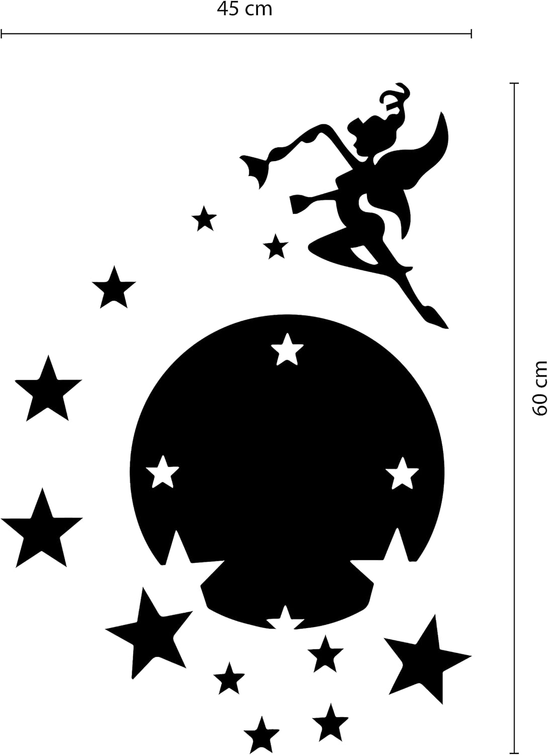 Miroir mural rond Fée Clochette avec étoiles – Image 7