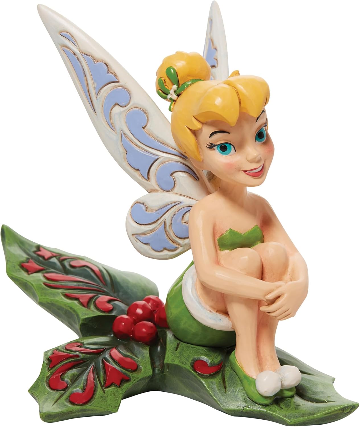 Figurine Disney Traditions Fée Clochette sur houx, hauteur 13 cm
