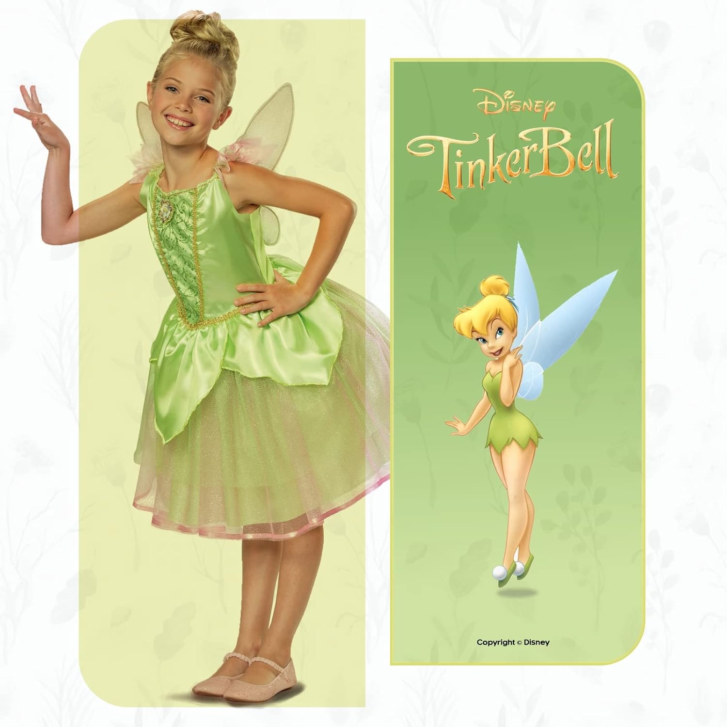 Déguisement Disney Fée Clochette avec ailes détachables pour fille – Image 2