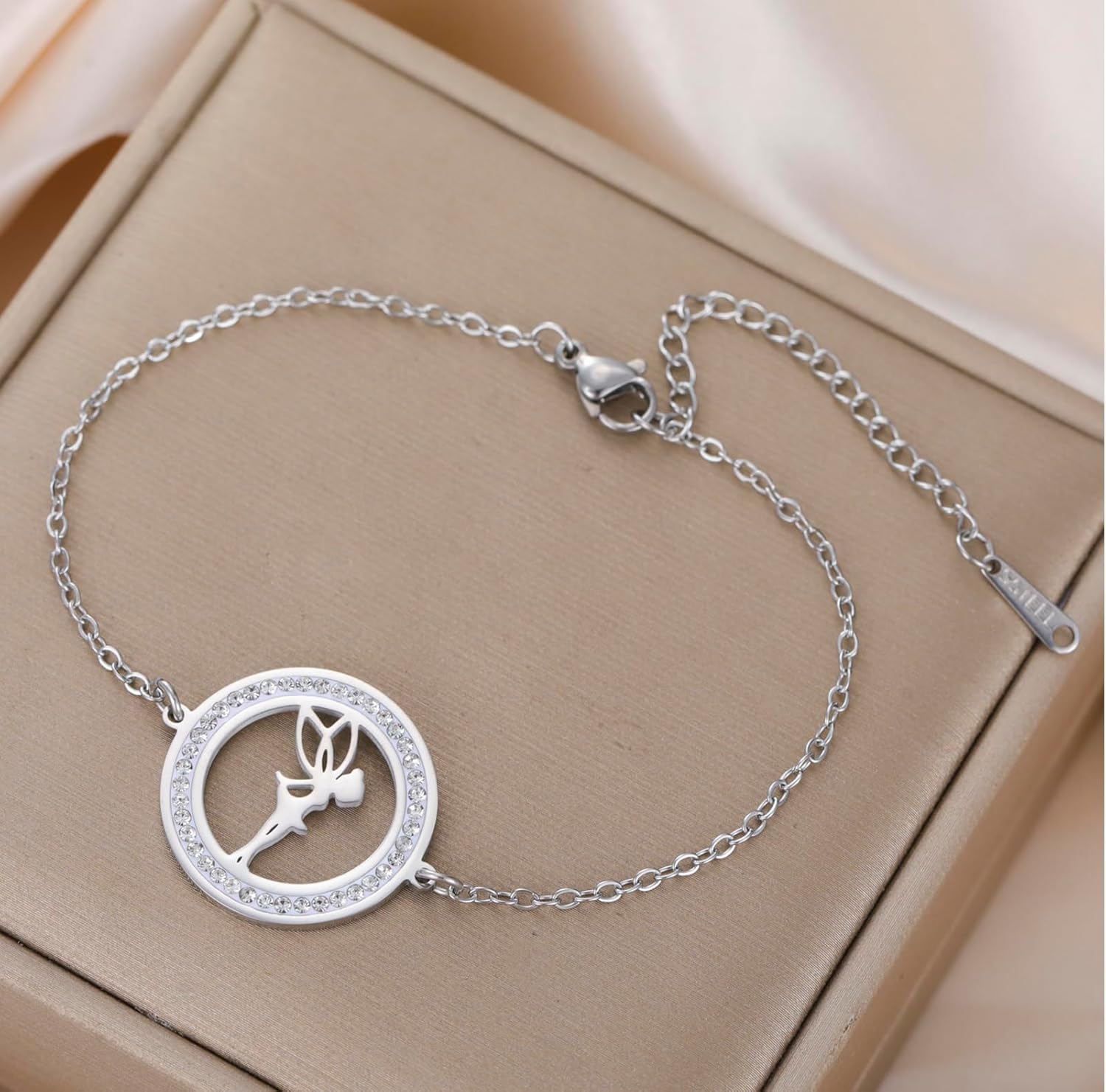 Bracelet Clochette et Princesse Wendy en argent avec Cubic Zirconia – Image 3