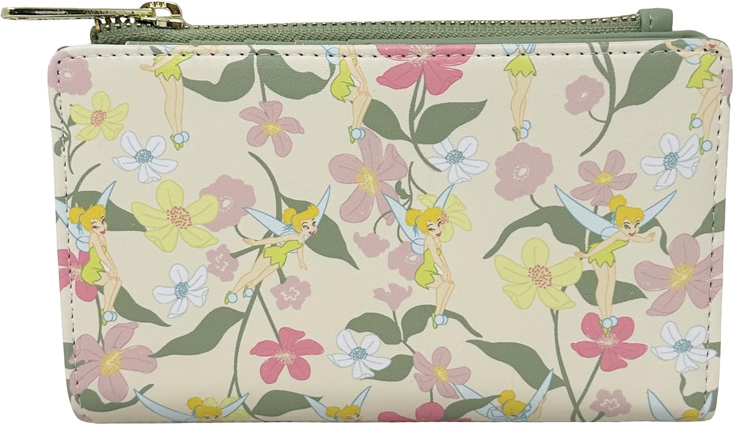 Portefeuille zippé vert floral Disney Peter Pan Fée Clochette – Image 2