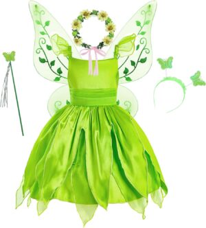 Costume Tinker Bell vert pour fille avec accessoires