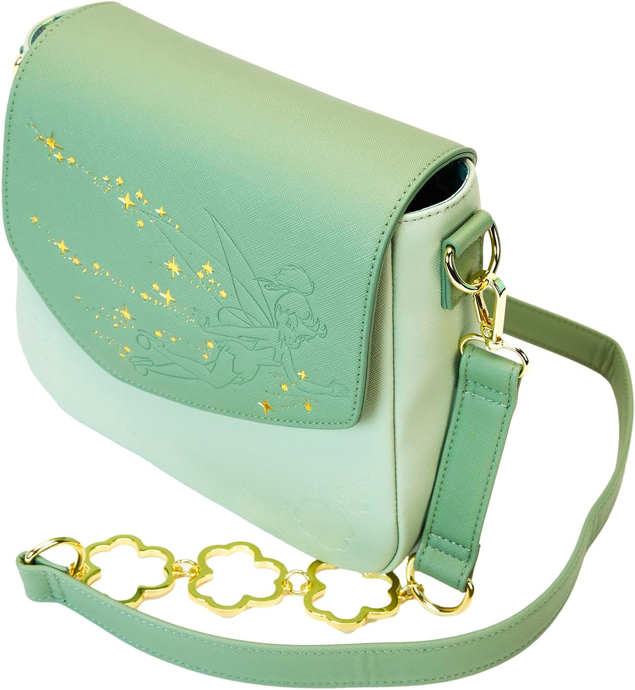 Sac bandoulière Disney Fée Clochette au trèfle à 4 feuilles en cuir végétalien Saffiano – Image 5