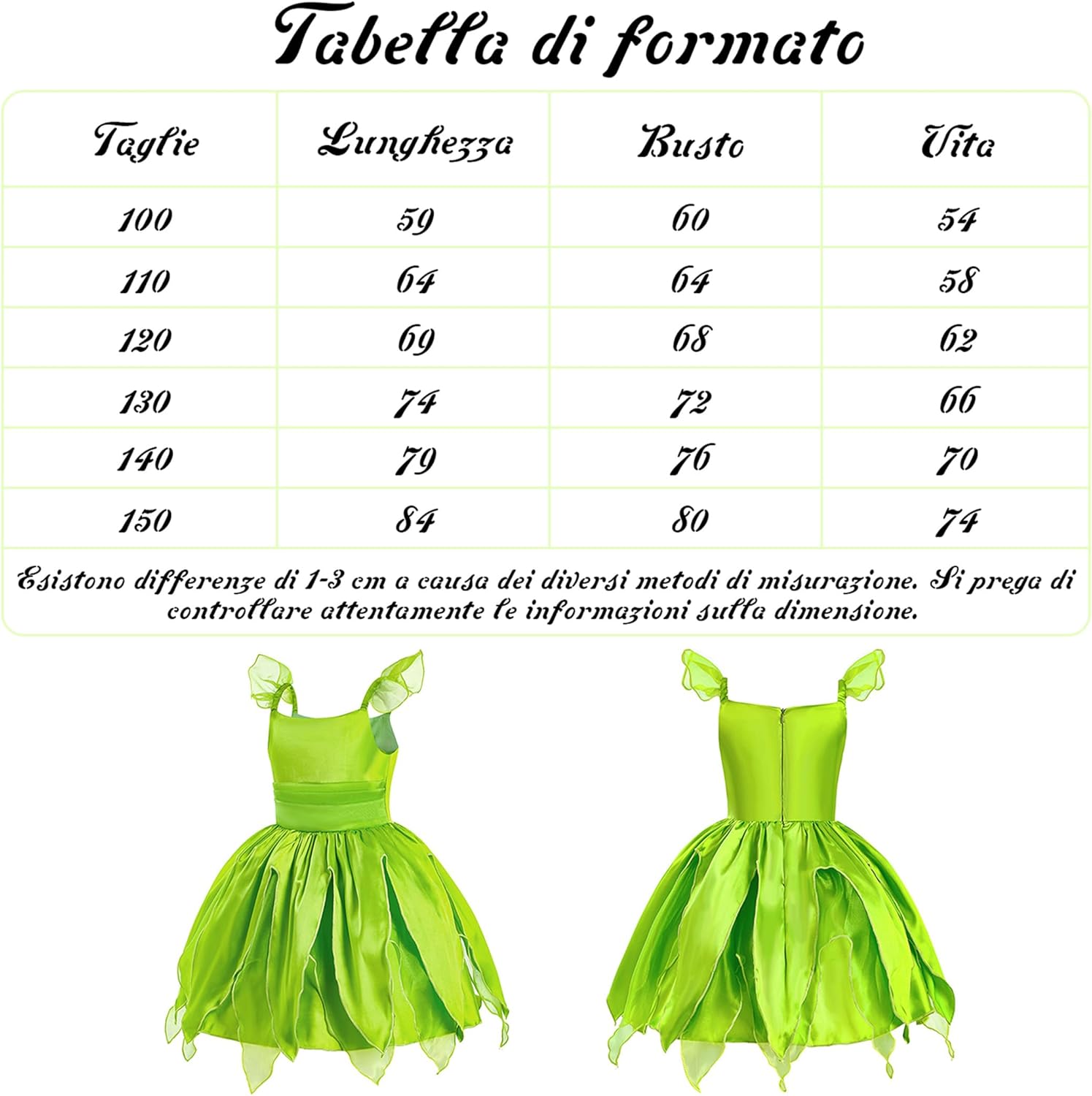 Costume Tinker Bell vert avec accessoires pour fille – Image 7
