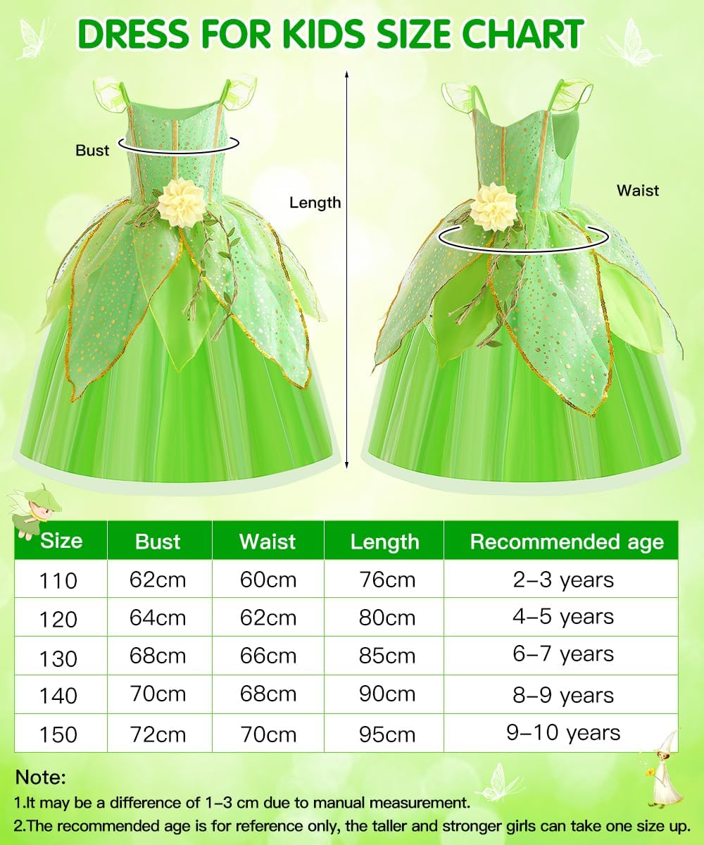 Déguisement Fée Clochette Tinkerbell vert avec ailes et 8 accessoires – Image 6