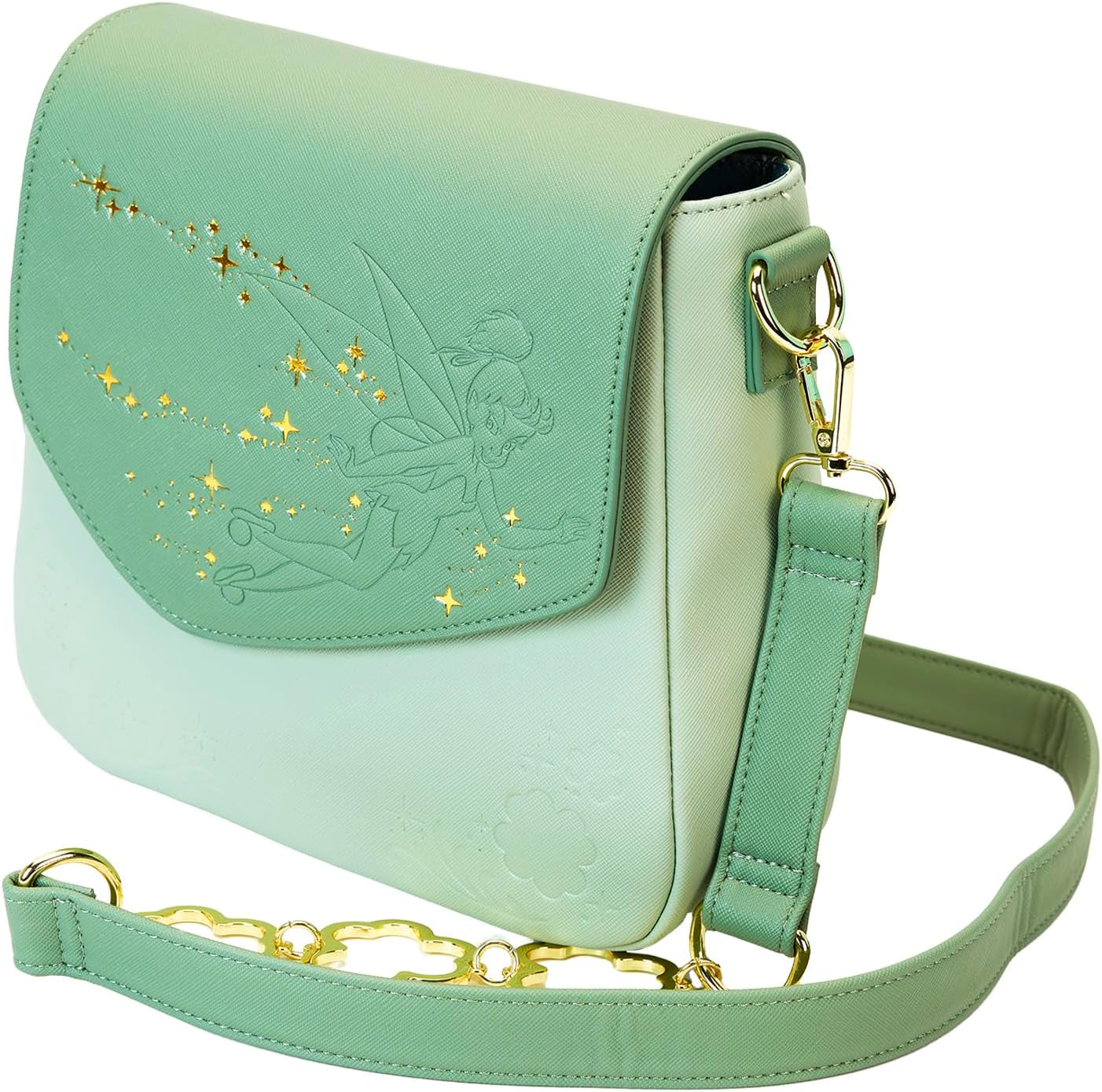 Sac bandoulière Disney Fée Clochette au trèfle à 4 feuilles en cuir végétalien Saffiano – Image 2
