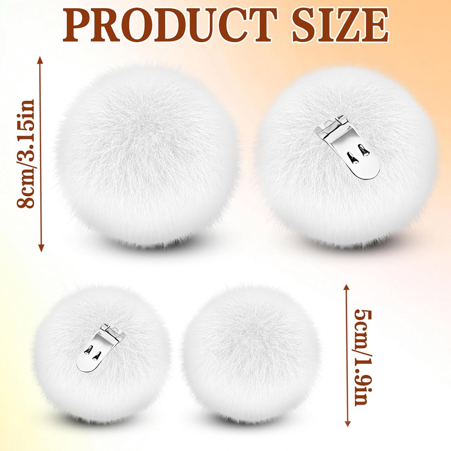4 pinces à chaussures Fée Clochette à pompons blancs amovibles – Image 2
