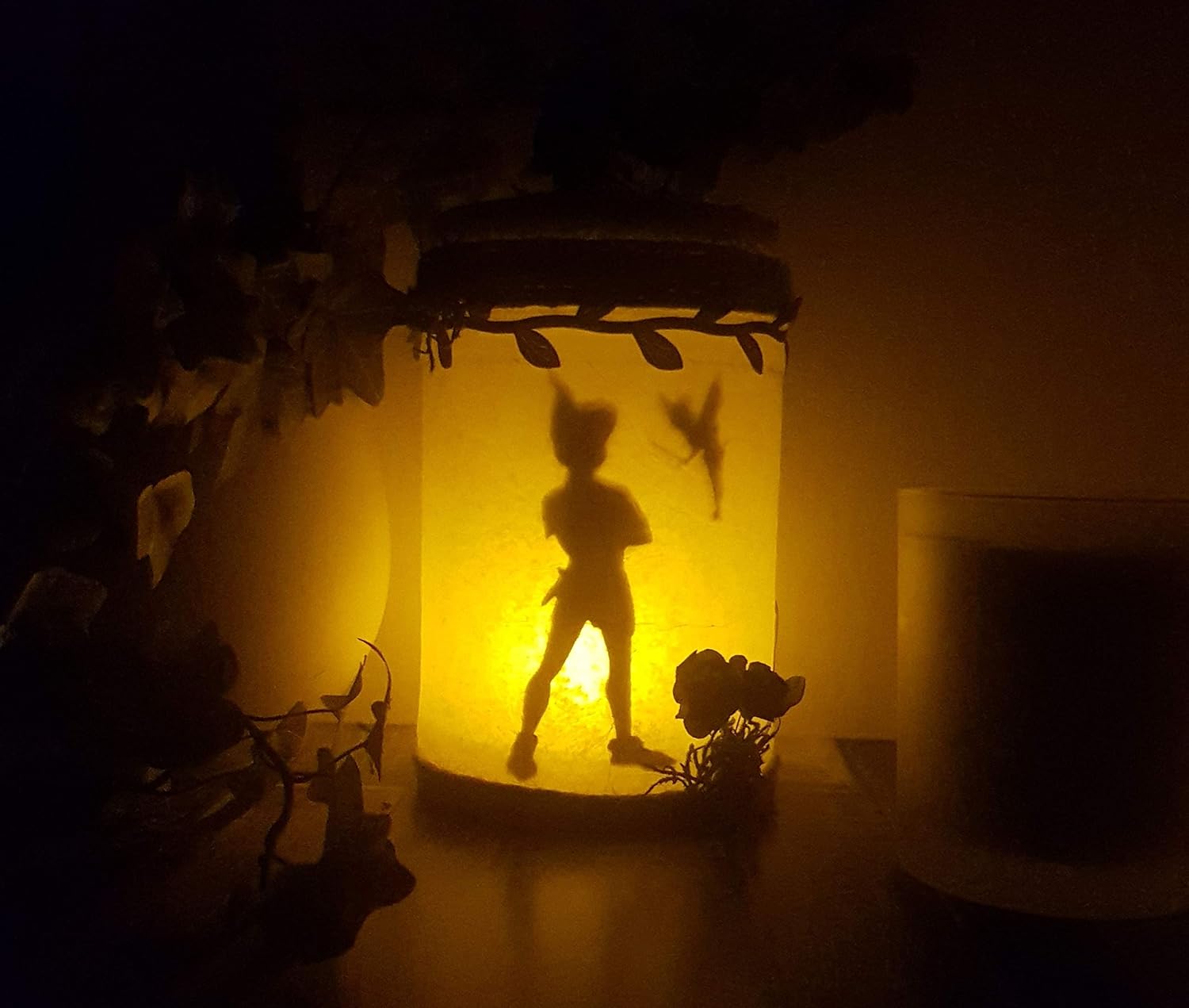 Veilleuse LED Peter Pan et la fée Clochette dans un bocal de lumière – Image 2