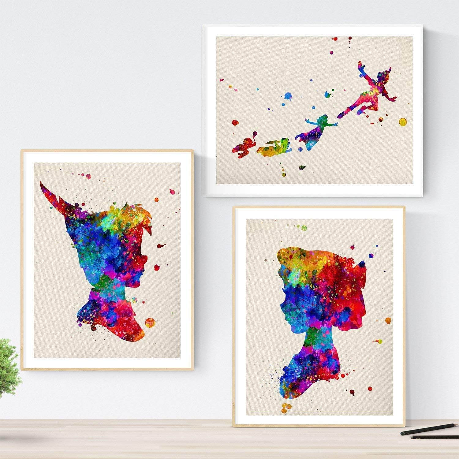 Lot de 3 affiches aquarelle A4 Peter Pan et Fée Clochette – Image 5