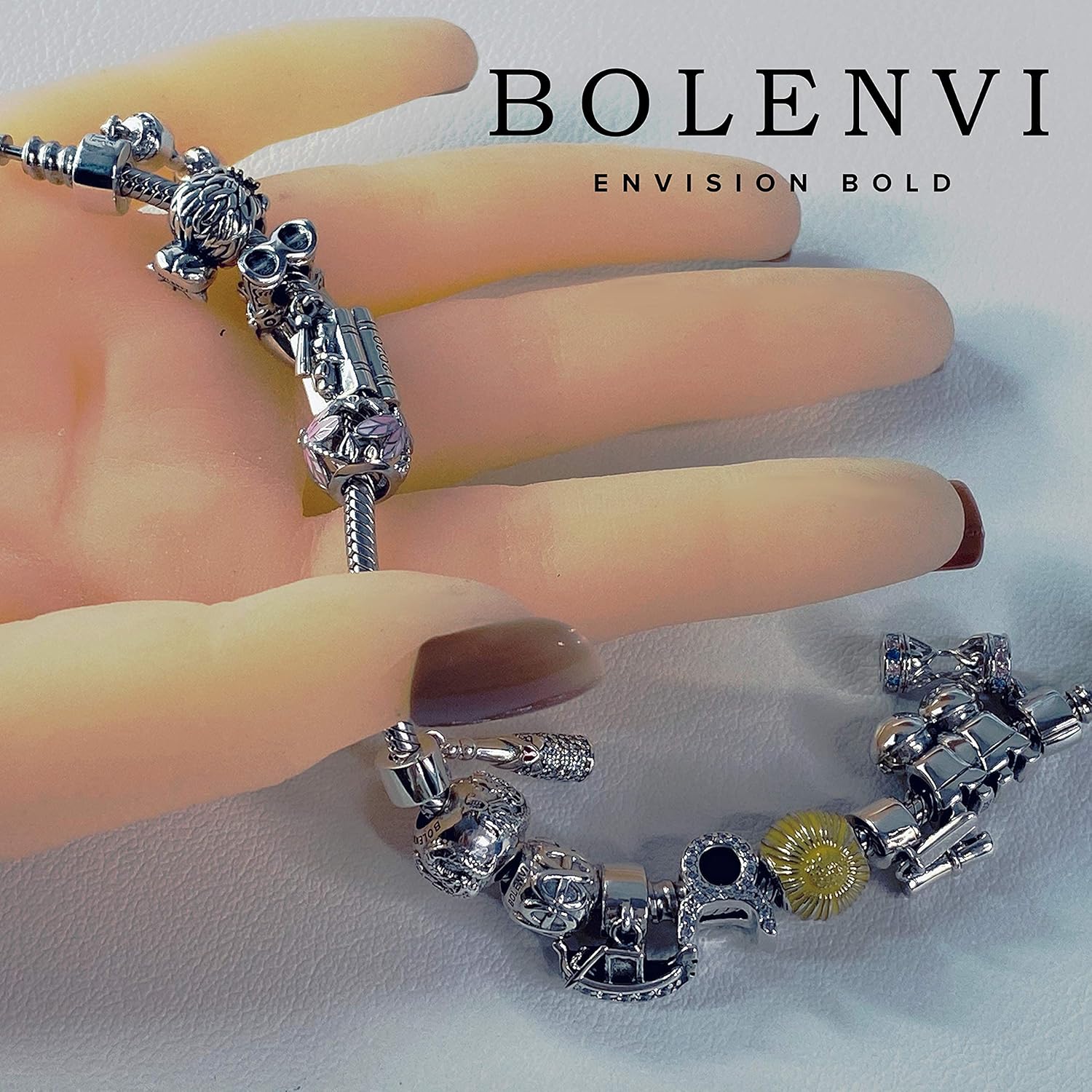 Breloque Fée Clochette verte en argent sterling 925 à cristaux Swarovski – Image 3