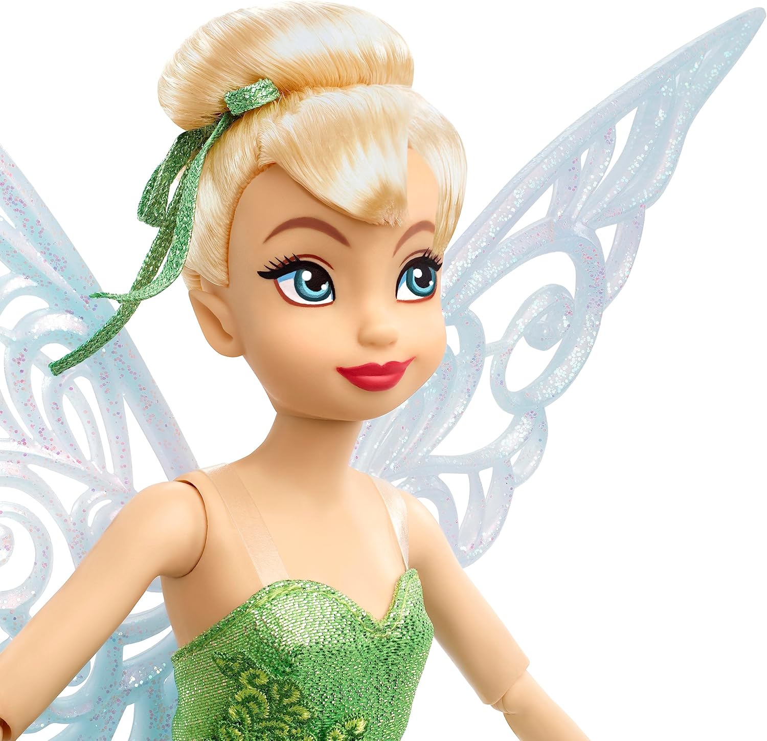 Poupée collector Fée Clochette Disney100 articulée avec ailes pailletées et socle HLX67 – Image 2
