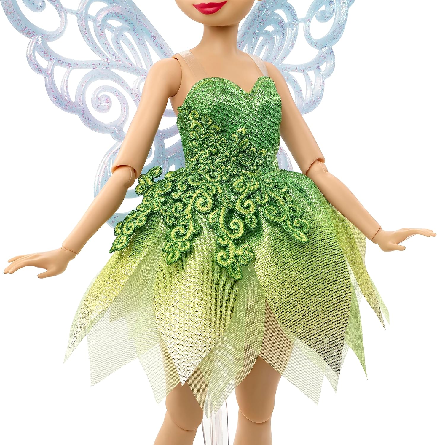 Poupée collector Fée Clochette Disney100 articulée avec ailes pailletées et socle HLX67 – Image 3