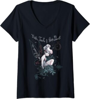 T-shirt Disney Peter Pan Tinker Bell Believe à col en V