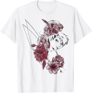T-shirt Disney Peter Pan Fée Clochette floral outline